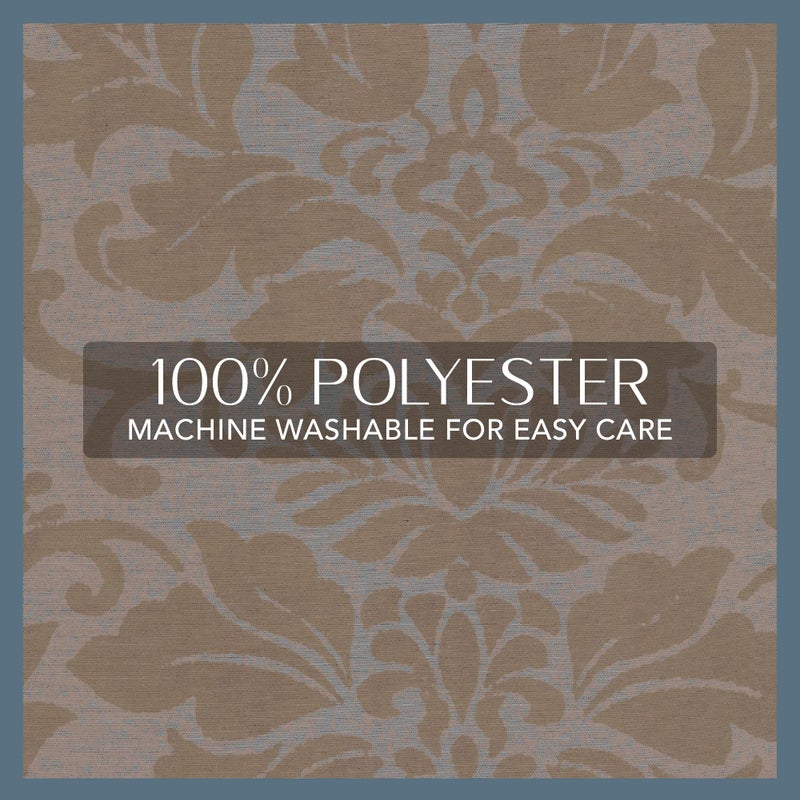 Elrene Home Fashions Antonia Floral Damask Blackout Single Window Curtain Panel, 52"x84", Taupe - Image 5
